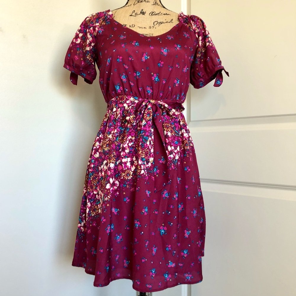 Adorable Spring Floral Cottage Mini Dress